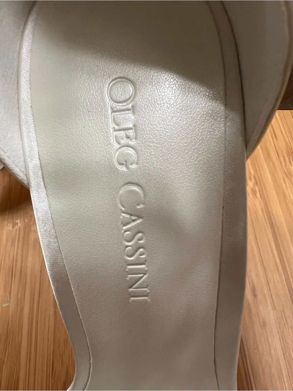 Oleg Cassini Melania Silk Embellished Ankle-Strap Heels with Bow Size 6